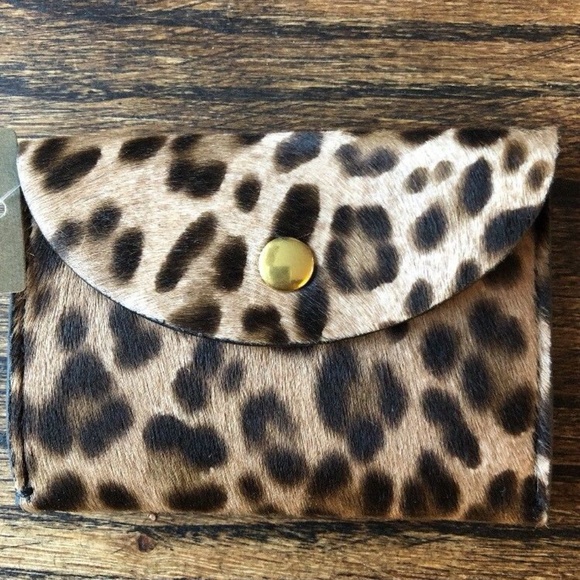 J. Crew Handbags - JCREW J. Crew Coin Purse Leopard Print Calf Hair